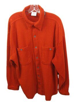Field Gear Men's Orange Soft Oversized Button Front Shirt Size XL